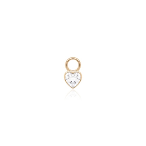 Zirconia Petite Heart Necklace Charm Yellow gold-plated