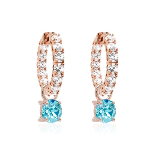 Mini Luxury Earring set Rose gold-plated Light Turquoise