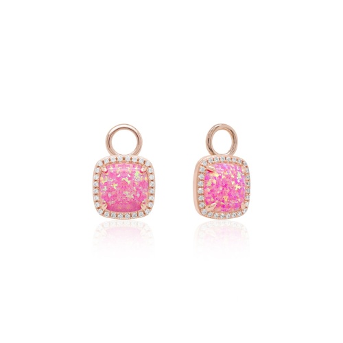 Fancy Opal Earring Charms Rose Pink