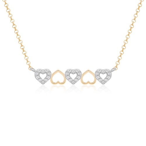 Duo Amour Necklace Rhodium/Yellow Gold Plated