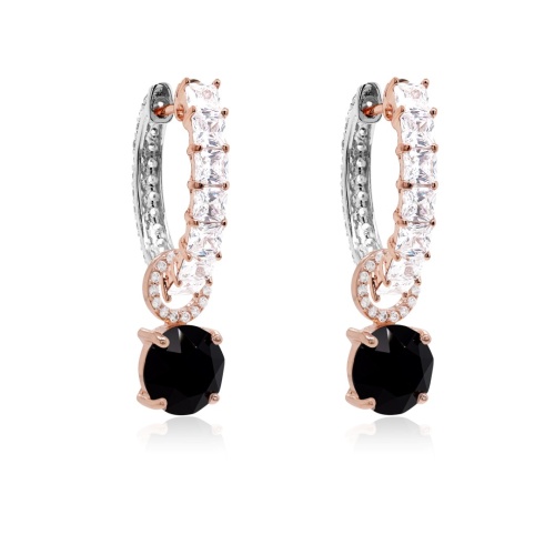 TWO-SIDED CHARM EARRINGS JET