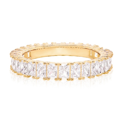 Queen Baguette Ring Yellow Gold-plated