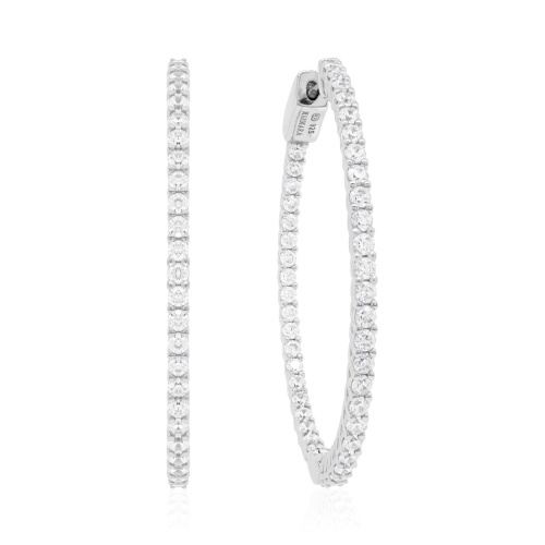 Tennis Hoops Rhodium plated