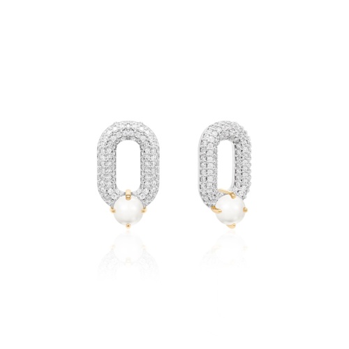 Crystal Oval Drop Link auskarų pakabukai