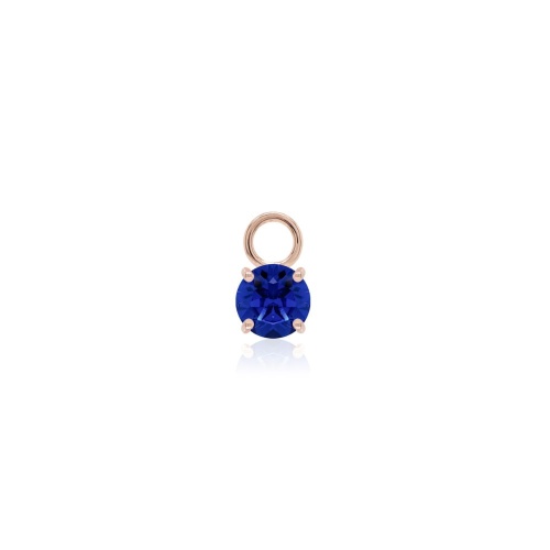 Mini Necklace Charm Rose gold-plated Dark Sapphire