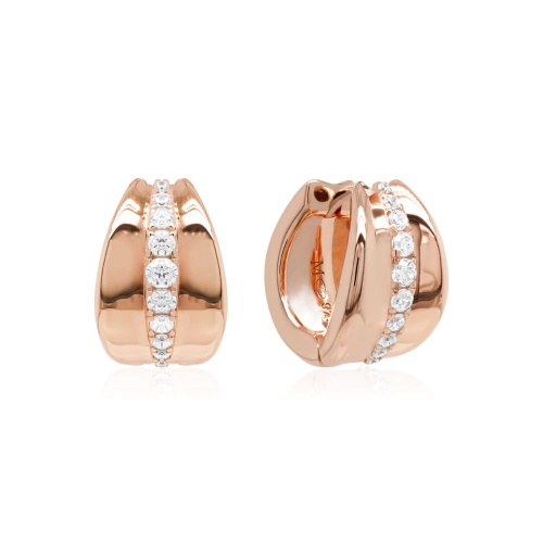 Bold Luxe huggie earrings rose gold plating