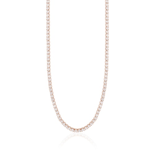 Petite Tennis Necklace Rose gold-plated