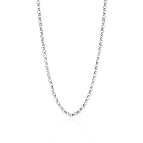 Bold "Cable" chain Rhodium plated 70cm