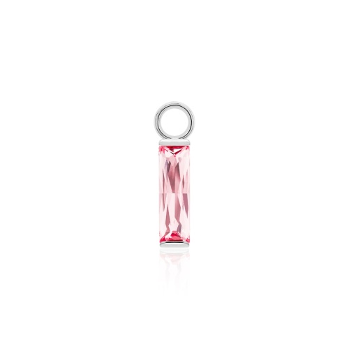 Princess Baguette Charm Rhodium-plated