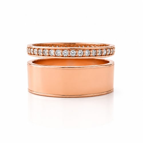 Enamel Peach ring Rose Gold-plated 18
