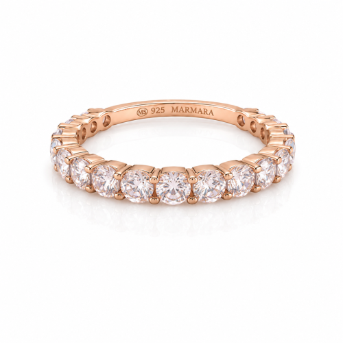 Infinity Crystal ring Rose Gold-plated 16.5