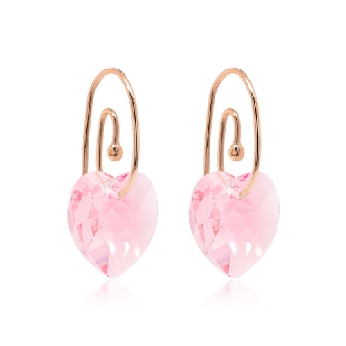 Heart Earrings Rose gold-plating Light Rose