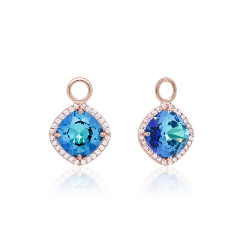Fancy Stone Charms Rose gold-plated Bermuda Blue