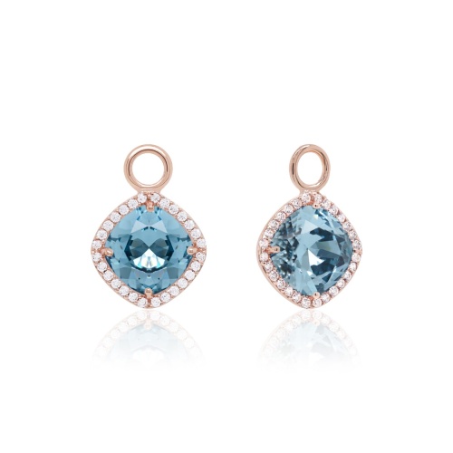 Fancy Stone Charms Rose gold-plated Denim Blue