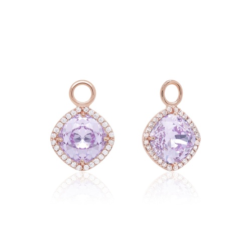 Fancy Stone Charms Rose gold-plated Violet