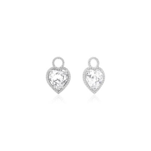 Heart Earring Charms Silver 8mm