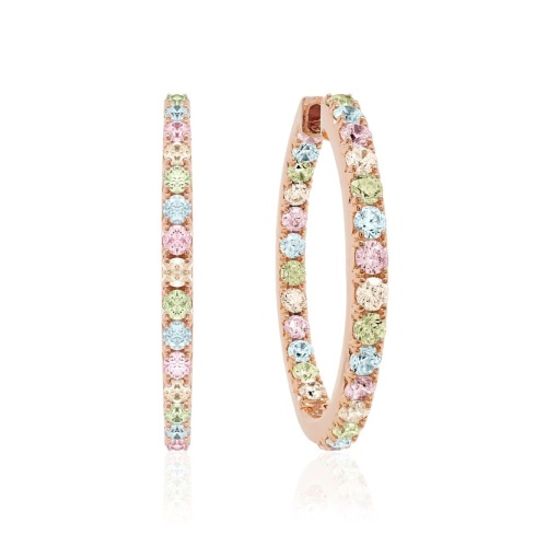 Rainbow Infinity Hoops Rose gold-plated