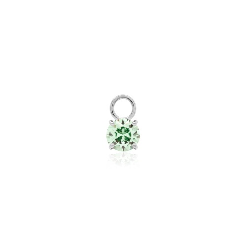 Mini Necklace Charm Rhodium plated Chrysolite