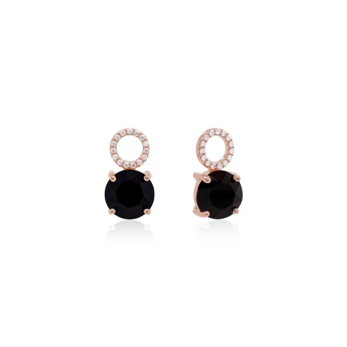 Earring charms Jet Rose Gold-plated