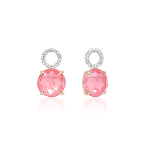 Sparkling Electric Charms Dahlia Rose gold-plated prongs