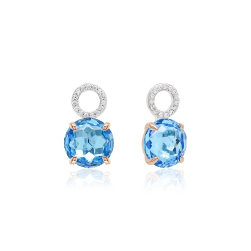 Sparkling Electric Charms Ice Blue Rose gold-plated prongs
