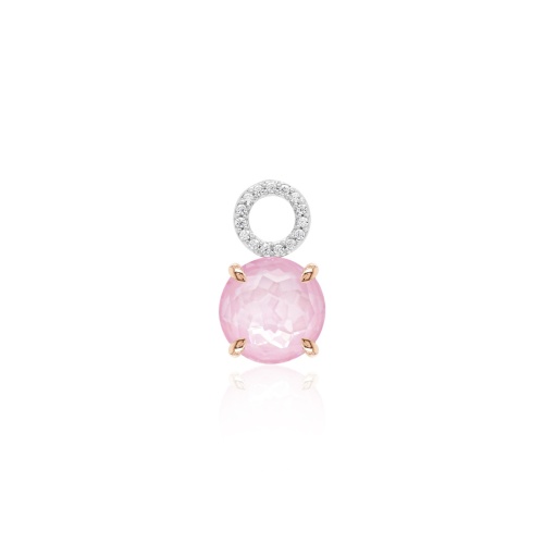 Sparkling Milky Single Charm Rose gold-plated prongs Soft Rose Ignite