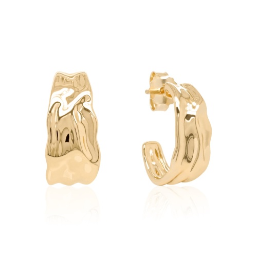 Sleek Wave Earrings Yellow gold-plated