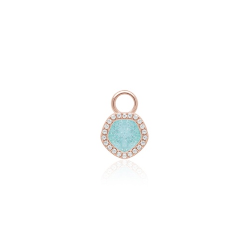 Sparkling Enamel Single Charm Rose Gold Plated Laguna