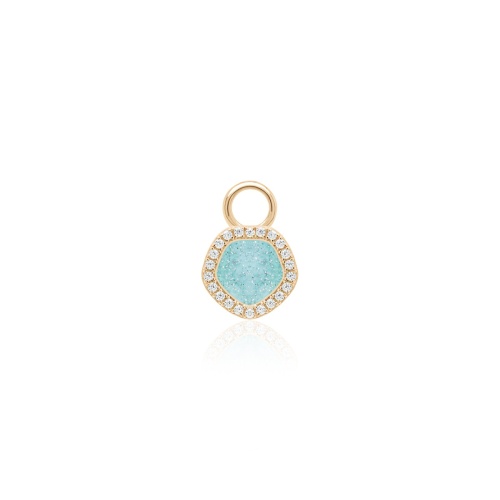 Sparkling Enamel Single Charm Yellow Gold Plated Laguna