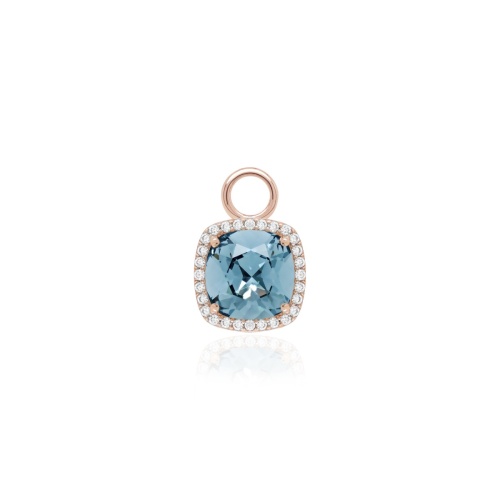 Vintage single charm rose gold-plated Denim Blue
