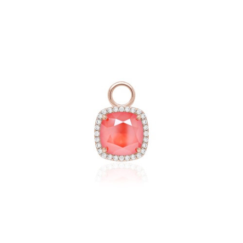 Vintage single charm rose gold-plated Light Coral