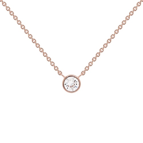 Single Crystal Necklace Rose Gold-plated