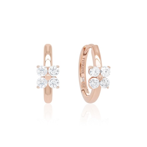 Fourfold Glow Hoops Rose gold-plated