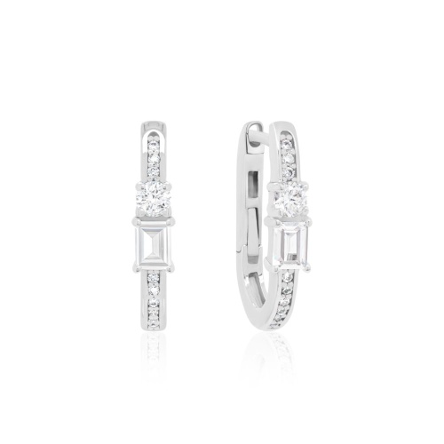 Frostline Hoops Rhodium plated