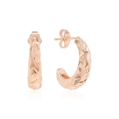 Diamond cut stud earrings Rosé Gold Plated