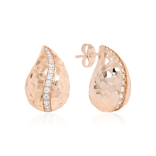 Diamond Cut Drop earrings Rosé Gold Plated