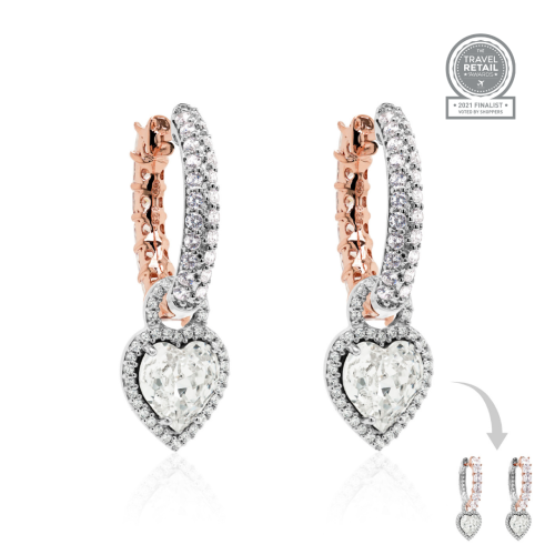 Two - Sided Heart Charm Earrings