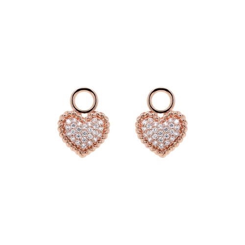 Pave Heart Earring Charms