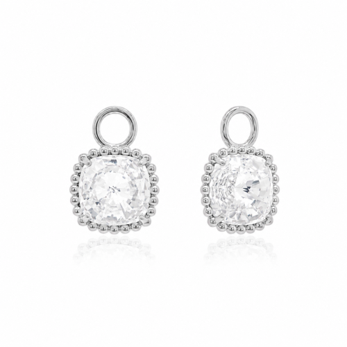 Bubbly earring charms Crystal Rhodium Plated