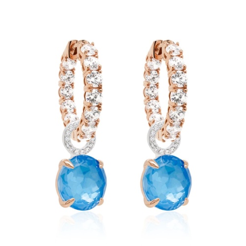 Sparkling Electric Earring Set Rose gold-plated prongs