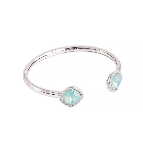 Fancy Stone Silver Bracelet