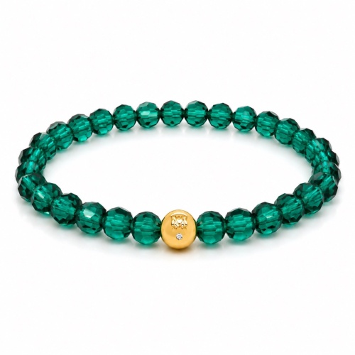 Marmara Icon Bead Bracelet Yellow gold-plated Emerald