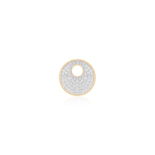 Pavé Disc Rhodium/Yellow gold plated Single Charm
