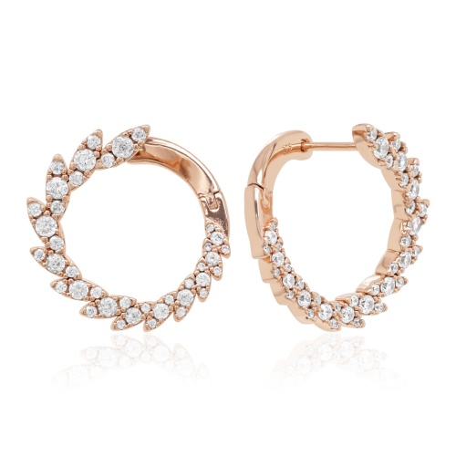 Crystal Front-to-back Hoop Earrings Rose gold-plated