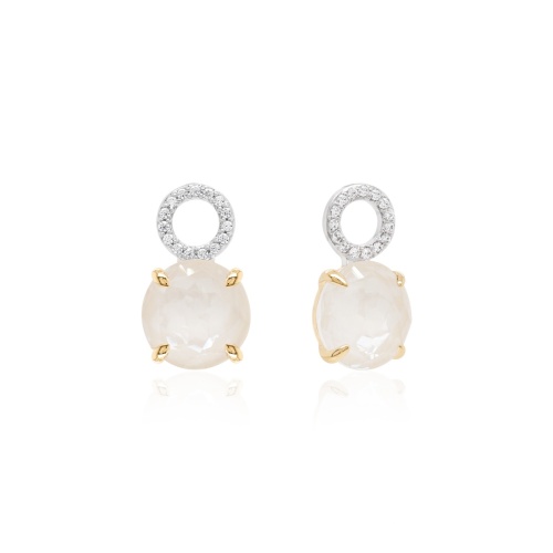 Sparkling Milky Charms Yellow gold-plated Prongs Linen Ignite