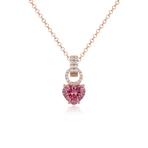 Forever Heart Charm Necklace Set Rosé Gold-Plated Dark Rose