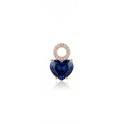 Forever Heart Single Charm Rosé Gold-Plated Dark Sapphire