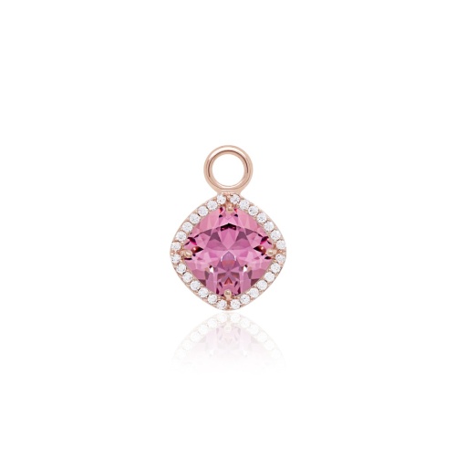 Fancy Stone Necklace Charm Rose gold-plated Antique Pink