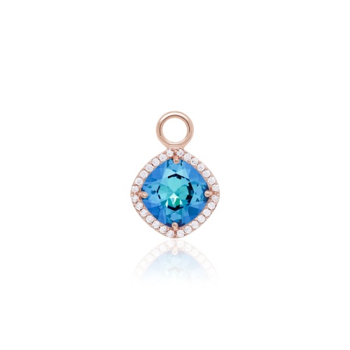 Fancy Stone Necklace Charm Rose gold-plated Bermuda Blue