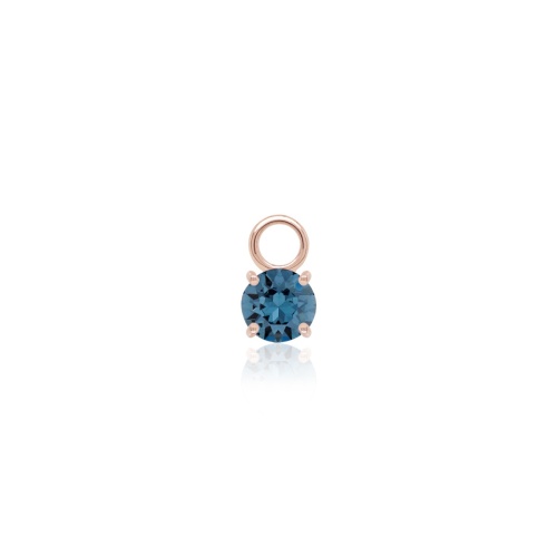 Mini Necklace Charm Rose gold-plated Denim Blue